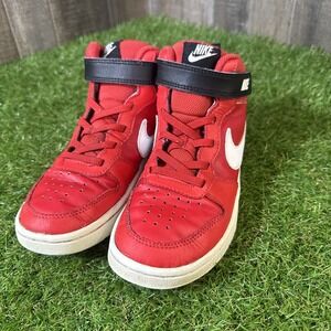 Red /White/ Black Nike Court Borough Mid 2 Kids Size 1.5Y